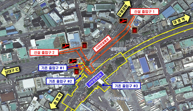 ▲ 도시철도 이용 활성화를 위한 1호선 서부정류장역 북편에 출입구를 2개 추가 설치하는 공사가 2024년 상반기 완공을 목표로 본격 시작됐다.ⓒ대구시