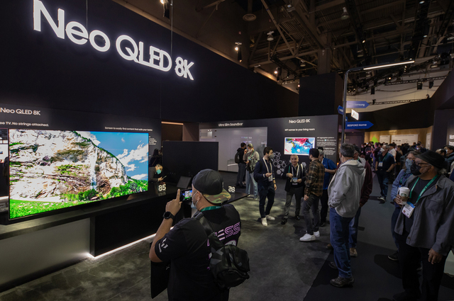 ▲ CES 2022에 전시된 삼성전자 네오 QLED 8K 제품 이미지 ⓒ삼성전자