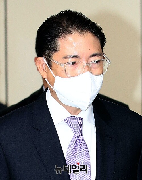 ▲ 법원에 출석하는 조현준 효성그룹 회장ⓒ 강민석 기자.