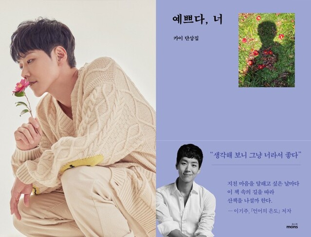 ▲ 뮤지컬 배우 카이·'예쁘다, 너' 표지.ⓒEMK엔터테인먼트·몽스북