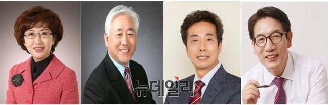 ▲ 사진숙(60) 전 세종시교육청 교육원 원장, 송명석(59) 세종교육연구소장, 유문상(62) 세종미래교육시민연대 상임대표, 최대호(62) 한국교수연대공동대표. 등록 순.ⓒ이길표 기자