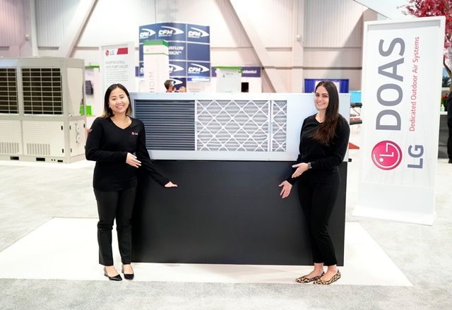 ▲ 차별화된 기술과 디자인으로 AHR 엑스포 2022 혁신상을 수상한 실외공기전담공조시스템(DOAS; Dedicated Outdoor Air System). ⓒLG전자