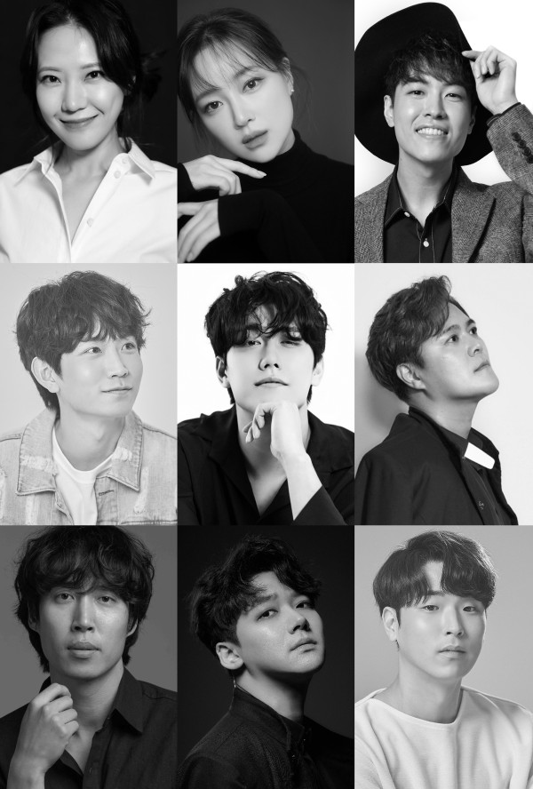 ▲ 왼쪽 상단부터 김리·금조·황민수·이진우·심수영·윤석원·이경욱·박한근·노희찬.ⓒ컨텐츠원