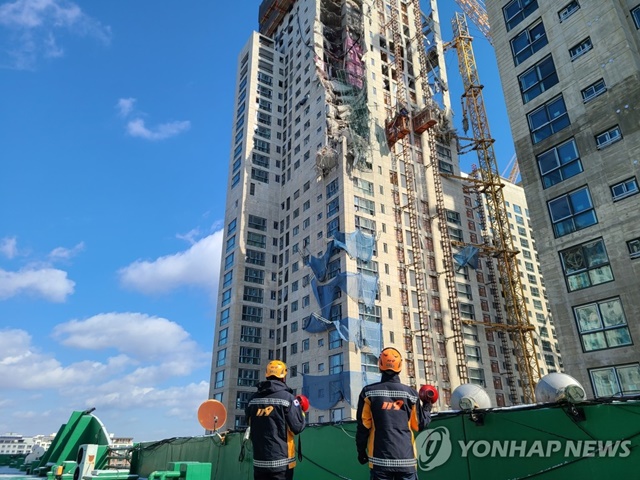 ▲ '화정 아이파크' 붕괴사고 현장. ⓒ연합뉴스