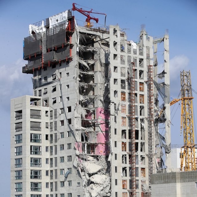 ▲ 붕괴사고가 난 '화정 아이파크' 201동. ⓒ연합뉴스