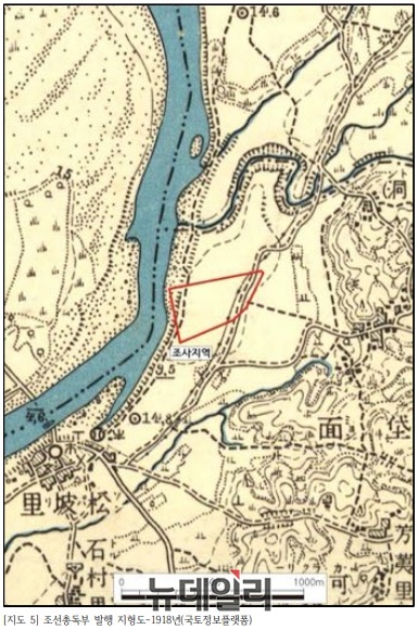 ▲ 1918년 조선총독부 발행 지형도. ⓒ 국토정보플랫폼