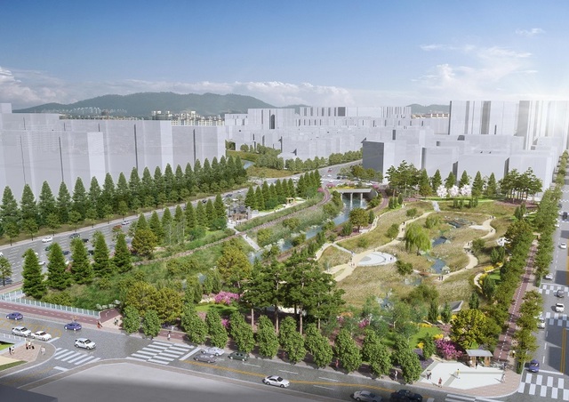 ▲ 충남 천안시가 조성하는 도시바람길숲 물총새공원 디딤확산숲 조감도.ⓒ천안시