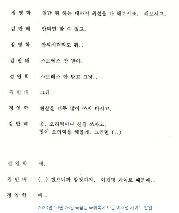 ▲ '이재명 게이트' 발언이 담긴 월간조선 녹취록 보도 일부분.  ⓒ월간조선 캡처