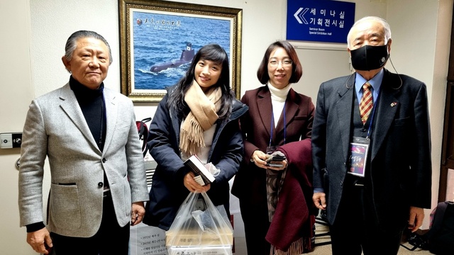 ▲ 신철식 전 이승만기념사업회장(왼쪽부터), 김민아 MKIM TV 대표, 김정희 전국청년연합회장, 권영해 대한민국 건국회장. ⓒ우남네트워크 제공