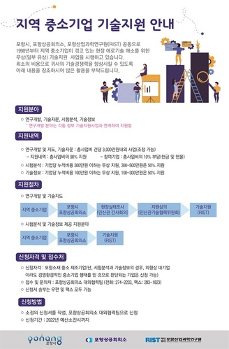 ▲ 지역 중소기업 기술지원 안내 포스터.ⓒ포항시