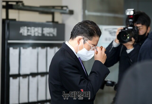 ▲ 법원에 출석하는 효성그룹 조현준 회장. ⓒ강민석 기자