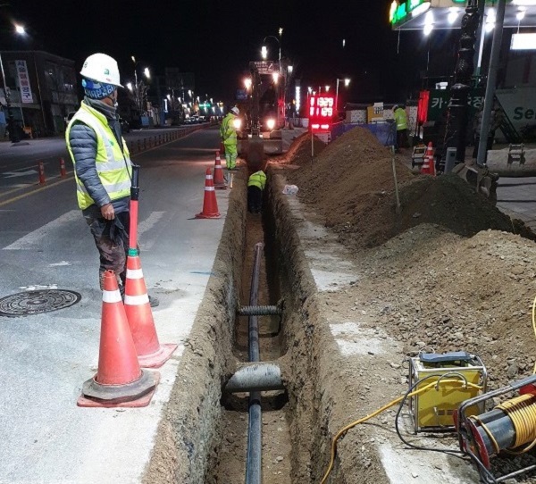 ▲ 홍산면 노후 상수도 정비사업.ⓒ부여군