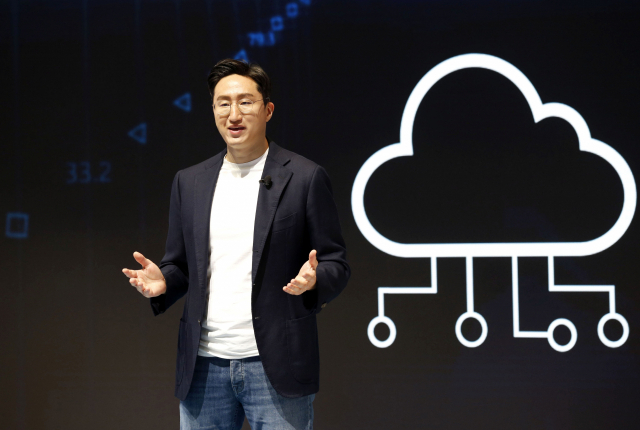 ▲ 정기선 현대중공업지주 사장이 지난 1월 미국 라스베이거스 열린 ‘CES 2022’에서 그룹의 미래비전을 소개하고 있다. ⓒ현대중공업