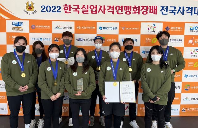 ▲ 청주시청 사격부가 지난 20~24일 창원국제사격장에서 열린  ‘2022 한국실업사격연맹회장배 전국사격대회’에서 메달을 무더기로 획득했다.ⓒ청주시