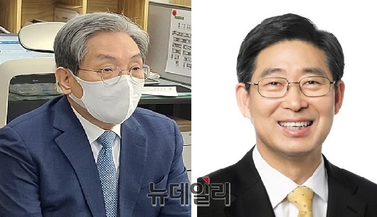 ▲ 노영민 전 청와대 대통령비서실장, 양승조 충남도지사(우).ⓒ뉴데일리 D/B