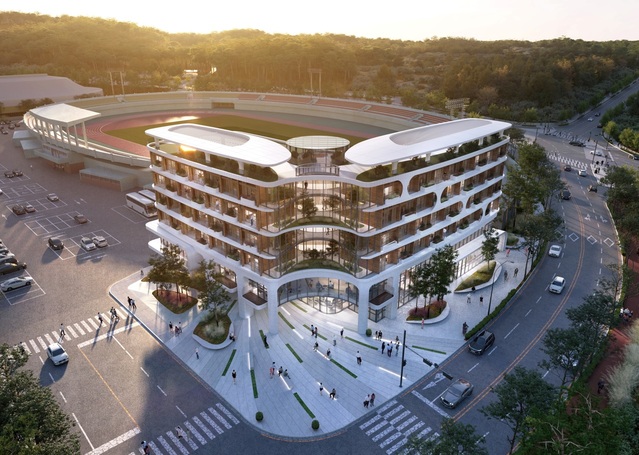 ▲ 예천군은 1일 군청 중회의실에서 김학동 군수를 비롯한 관계부서 공무원, 군의회, 육상관계자, 용역사 등이 참석한 가운데 ‘대한육상연맹 교육훈련센터 건립 실시설계 용역 착수보고회’를 가졌다.ⓒ예천군