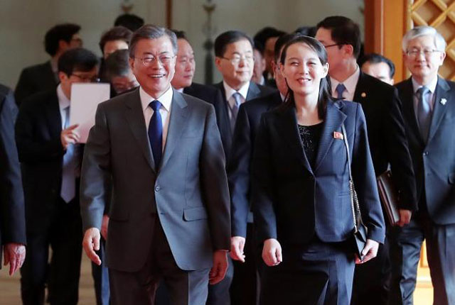 ▲ 2018년 한국에 왔을 당시 청와대를 방문한 김여정과 안내하는 문재인 대통령. ⓒ뉴시스. 무단전재 및 재배포 금지.