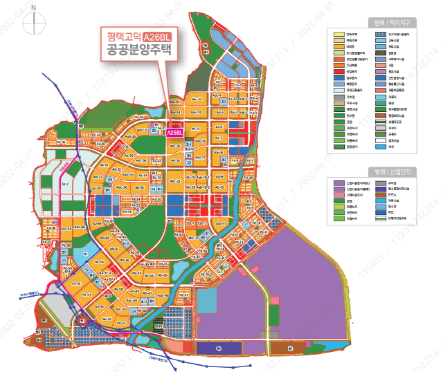 ▲ 평택고덕 토지이용계획도. ⓒ한국토지주택공사