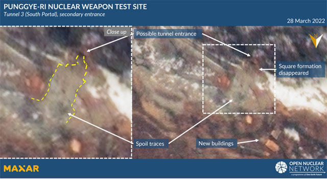 ▲ 오스트리아 소재 ONN의 풍계리 핵실험장 3번 갱도 분석보고서 가운데 일부. ONN은 북한이 3번 갱도 복구를 사실상 마무리 짓고 있다고 분석했다. ⓒONN 보고서 화면캡쳐.