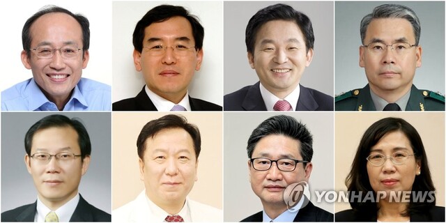 ▲ 윤석열 정부를 이끌 초대 내각 8명의 장관 후보자가 10일 발표됐다. (윗줄 왼쪽부터) 경제부총리 겸 기획재정부 장관에는 국민의힘 추경호 의원, 산업통상자원부 장관에는 인수위 경제2분과 간사인 이창양 카이스트 교수, 국토교통부 장관에는 원희룡 인수위 기획위원장, 국방부 장관에는 외교 통일 안보 분과 인수위원인 이종섭 전 합참 차장이 발탁됐다. (아랫줄 왼쪽부터) 과학기술정보통신부 장관에는 이종호 서울대 반도체연구소장, 보건복지부 장관에는 정호영 전 경북대병원장, 문화체육관광부 장관에는 당선인 특별고문인 박보균 전 중앙일보 부사장, 여성가족부 장관에는 당선인 정책특보인 김현숙 전 의원이 각각 지명됐다.ⓒ연합뉴스