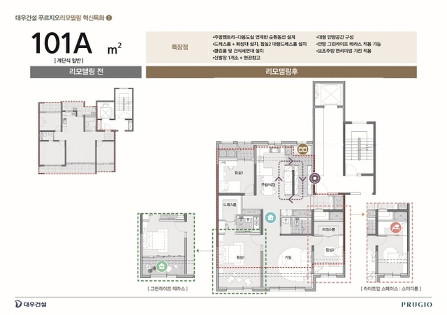 ▲ 계단식 일반형 리모델링 특화평면. ⓒ 대우건설