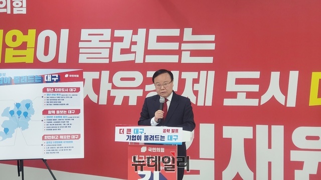 ▲ 김재원 대구시장 국민의힘 예비후보는 13일 홍준표 후보와 
 공개 토론을 요청했다.ⓒ뉴데일리