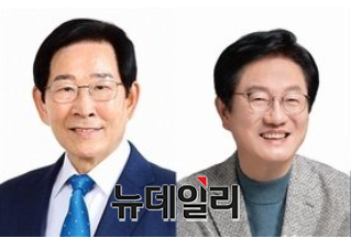 ▲ (왼쪽부터)  우건도·한창희 충주시장 예비후보.ⓒ뉴데일리 D/B
