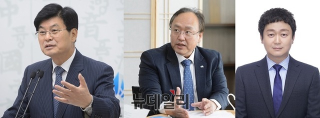 ▲ 왼쪽부터 이춘희 세종시장, 조상호 전 세종시 경제부시장, 배선호 세종시당 부위원장.ⓒ이길표 기자