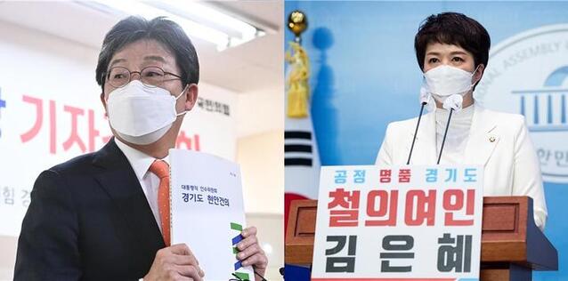 ▲ 국민의힘 경기도지사 경선 후보로 확정된 유승민 전 의원과 김은혜 의원. ⓒ뉴시스