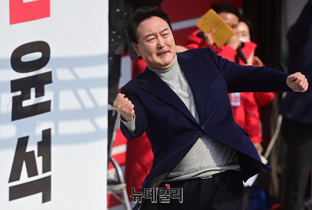▲ 윤석열 당선인 후보시절 유세모습.ⓒ정상윤 기자