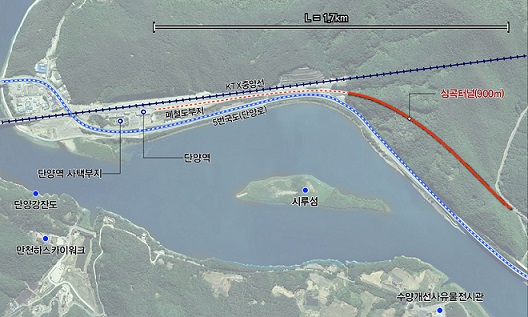 ▲ 중앙선 단양역~심곡폐터널 개발사업 위치도.ⓒ철도공단