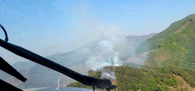 ▲ 충북 청주시 상당구 미원면 계원리 산불 현장.ⓒ산림청