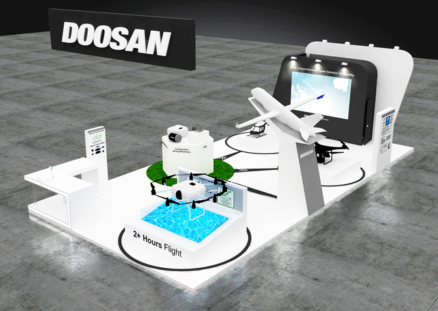 ▲ DMI 부스 렌더링 이미지. ⓒ두산모빌리티이노베이션