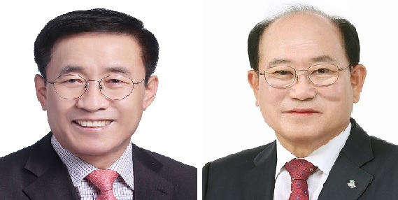 ▲ 국민의힘 단양군수 예비후보인 김문근, 류한우(좌측부터).ⓒ중앙선거관리위원회