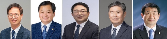 ▲ 사진 왼쪽부터 송재봉, 김응선, 황규철, 윤석진, 이재영 후보.ⓒ중앙선관위