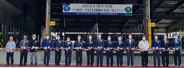 ▲ 경상북도는 2일 영주축협 가축시장에서 스마트 전자경매 플랫폼 구축사업을 완료하고 개장식을 가졌다고 밝혔다.ⓒ경북도