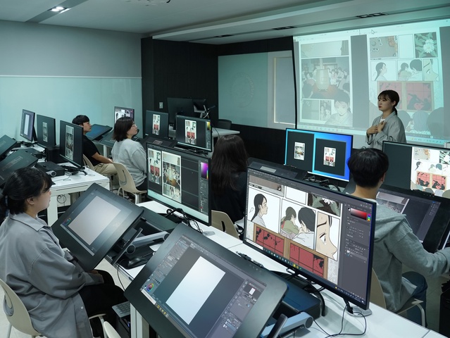 ▲ 웹툰, 애니메이션, 게임 등 K-컬쳐를 이끌 콘텐츠 전문 인재를 양성한다는 야심 찬 목표로 올해 출범한 영진전문대학교 만화애니메이션과가 봄과 함께 실무 능력 교육에 활기를 띠고 있다.ⓒ영진전문대