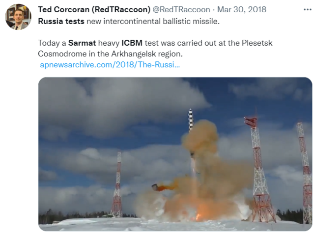 ▲ 러시아 핵실험 발사ⓒ트위터 캡처