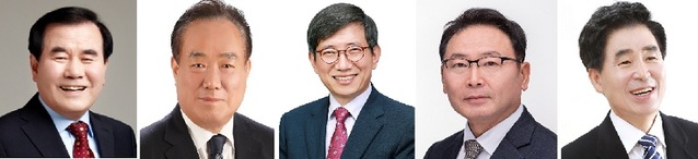 ▲ 김지철, 이병학, 조영종, 김영춘, 김병곤 충남도교육감 예비후보(사진 좌측부터)ⓒ중앙선관위