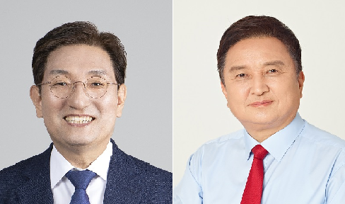 ▲ 노영민 더불어민주당 충북도지사 후보, 김영환 국민의힘 충북도지사 후보(좌측부터).ⓒ노영민, 김영환 선거 캠프