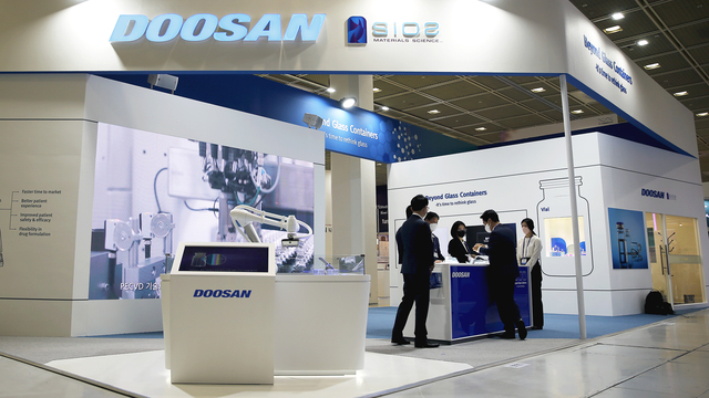 ▲ ‘바이오코리아 2022’에 참가한 두산 부스. ⓒ두산