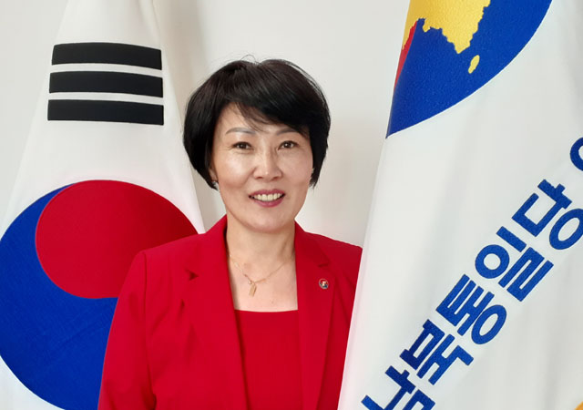 ▲ 탈북자 정당인 '남북통일당' 후보로 인천광역시 의원에 출마하는 한미옥 후보. ⓒ남북통일당 제공.