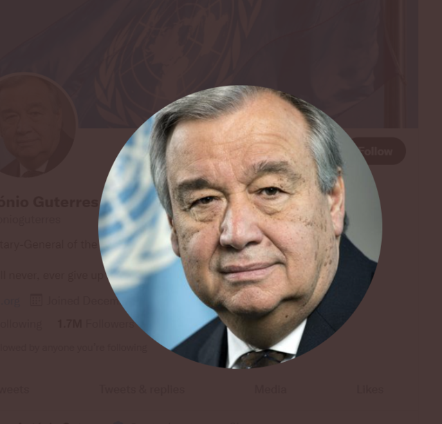▲ 러시아와 협상 중인 UN사무총장ⓒUN사무총장 트위터 캡처