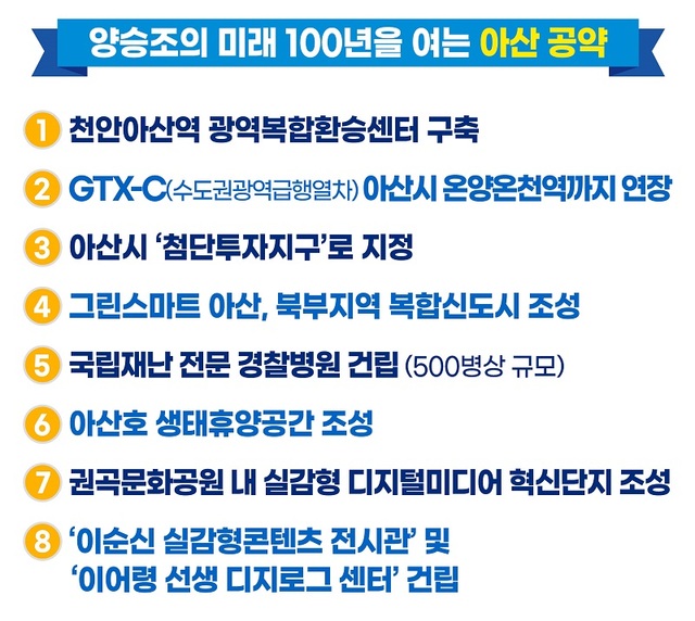 ▲ 20일 발표한 양승조 충남도지사 후보의 아산공약.ⓒ양승조 후보 선거 캠프