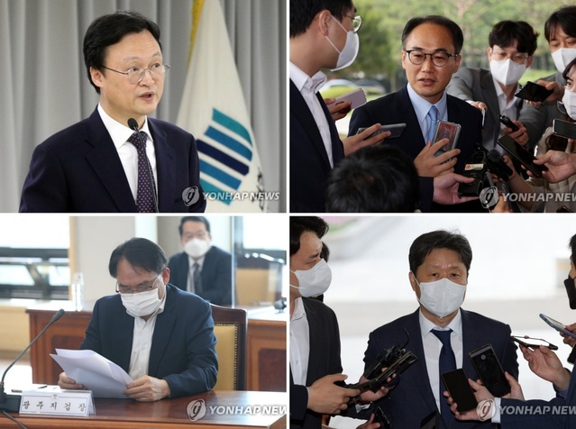 ▲ 검찰총장 인선 절차가 임박한 가운데 유력 후보로 '친윤' 이두봉 인천지검장(왼쪽 위부터), 이원석 신임 대검찰청 차장검사, 박찬호 광주지검장, '비윤' 김후곤 신임 서울고검장(오른쪽 아래)이 거론된다. ⓒ연합뉴스