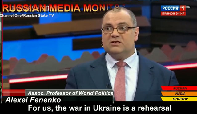 ▲ 뉴스위크는 러시아 주립대 산하 국제안보연구소 연구원인 알렉세이 페넨코가 러시아 국영매체에 출연해 주장한 내용을 전했다. ⓒ뉴스위크 VOD 화면캡쳐.