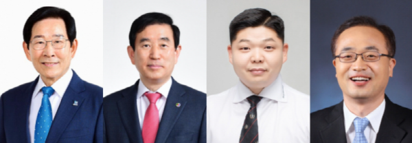 ▲ 민주당 우건도 후보, 국민의힘 조길형 후보, 무소속 강문성·최영일 후보(왼쪽부터) 
ⓒ충주시선거관리위원회