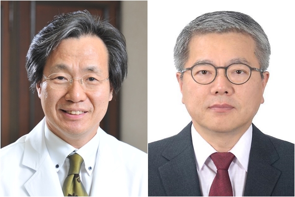 좌측부터 정기석 한림대 호흡기내과 교수, 김용하 순천향대학교 IT금융경영학과 교수.