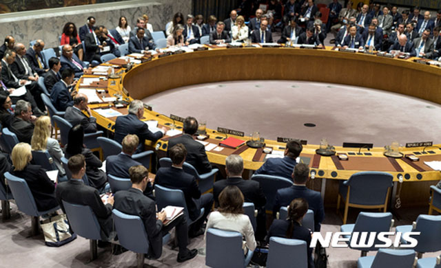 ▲ 유엔 안전보장이사회 회의 모습(기사 본문과 직접적인 관련은 없습니다.) ⓒ뉴시스 AP. 무단전재 및 재배포 금지.