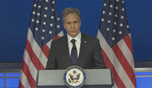 ▲ 현지시간 26일, 조지워싱턴대 연설에서 바이든 정부의 대중국 전략에 대해 설명하는 토니 블링컨 미국 국무장관. ⓒ美국무부 제공영상 캡쳐.
